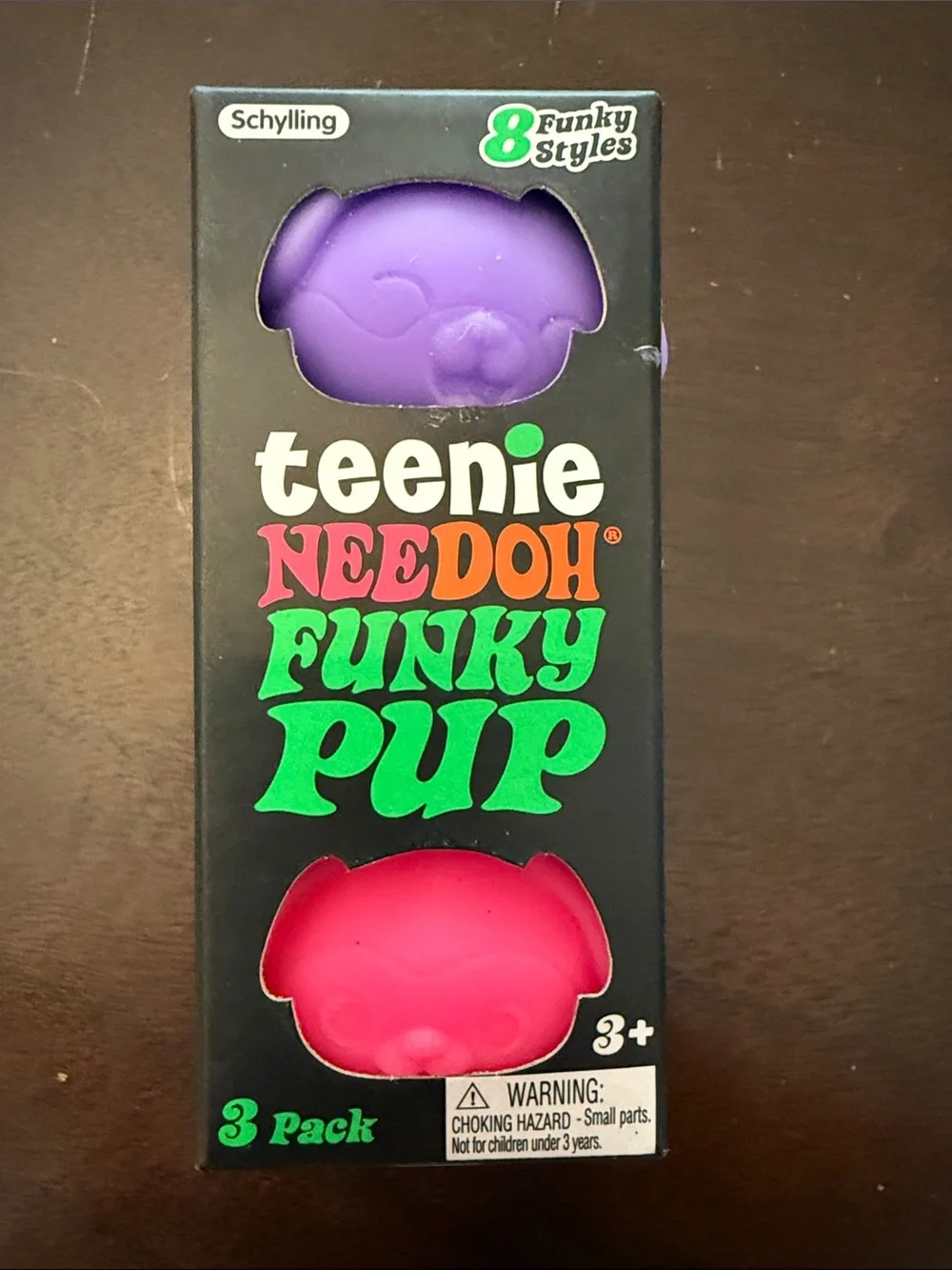 Teenie NeeDoh Funky Pup Squeeze Toy 3-Pack - Purple & Pink
